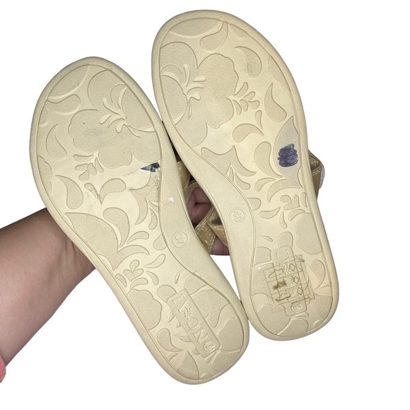 Oncai Metalic gold tan strappy slides sandals womens shoes EU 40 - Picture 5 of 6